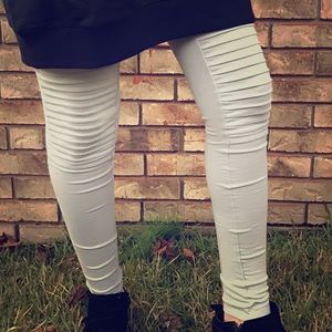 Light Gray Moto Leggings